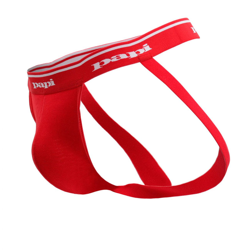 PAPI 705910-999 3PK 1X1 RIB JOCKSTRAP रंग ब्लैक-रेड-ट्यूरोइज