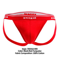 PAPI 705910-999 3PK 1X1 RIB JOCKSTRAP COLOR-TURQUISE-TURQUISE