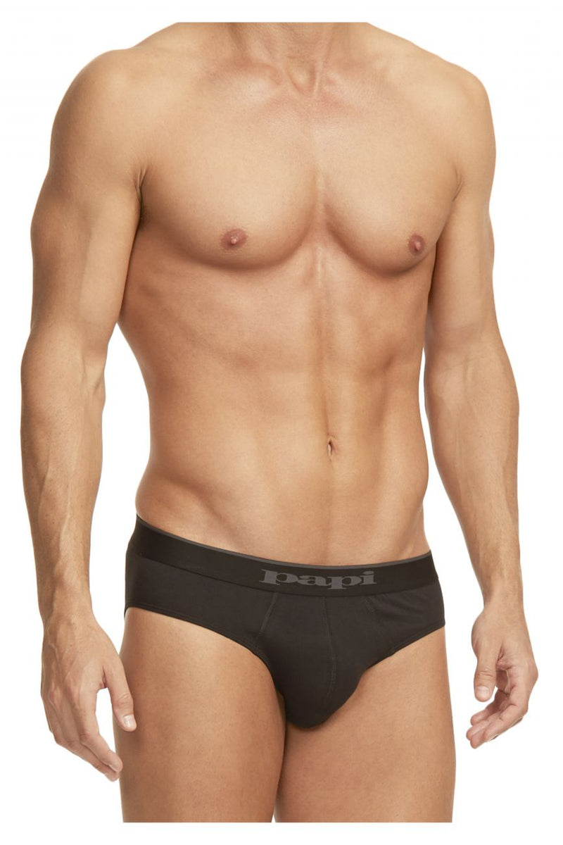 PAPI 980403-001 3PK Coton Stretch Brief Couleur noir