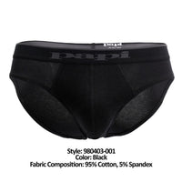 PAPI 980403-001 3PK Coton Stretch Brief Couleur noir