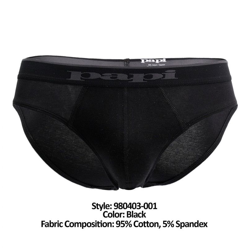 Papi 980403-001 3PK Cotton Stretch Brief Color Black