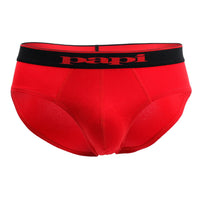 PAPI 980403-950 3PK Coton Stretch Brief Couleur rouge-gris-noir