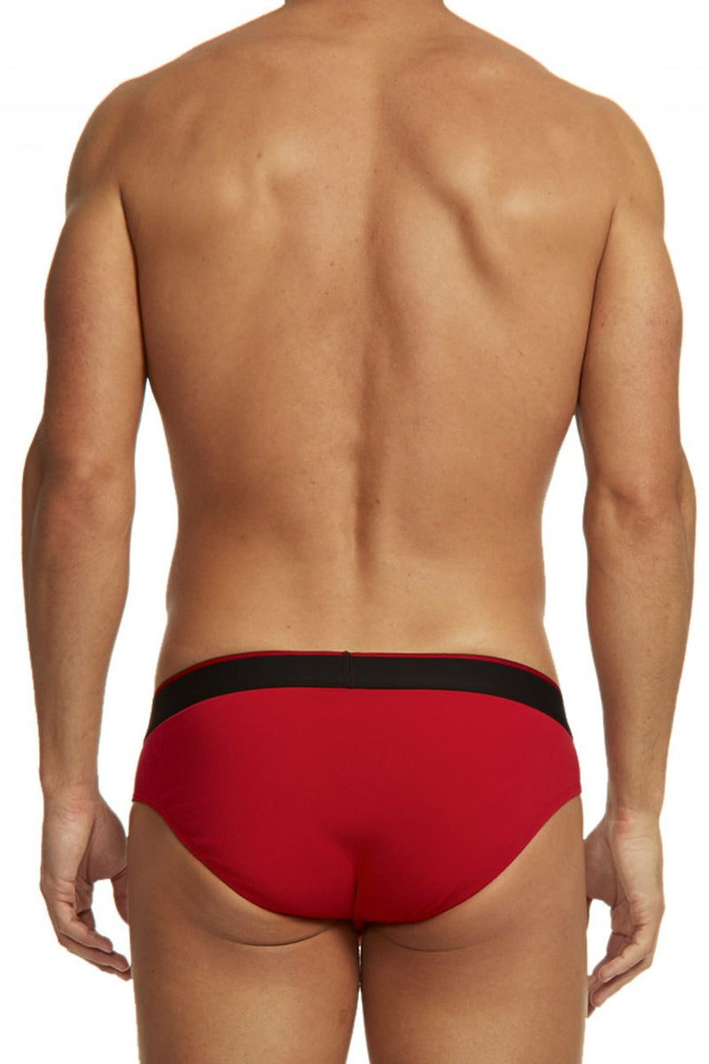 PAPI 980403-950 3PK Coton Stretch Brief Couleur rouge-gris-noir