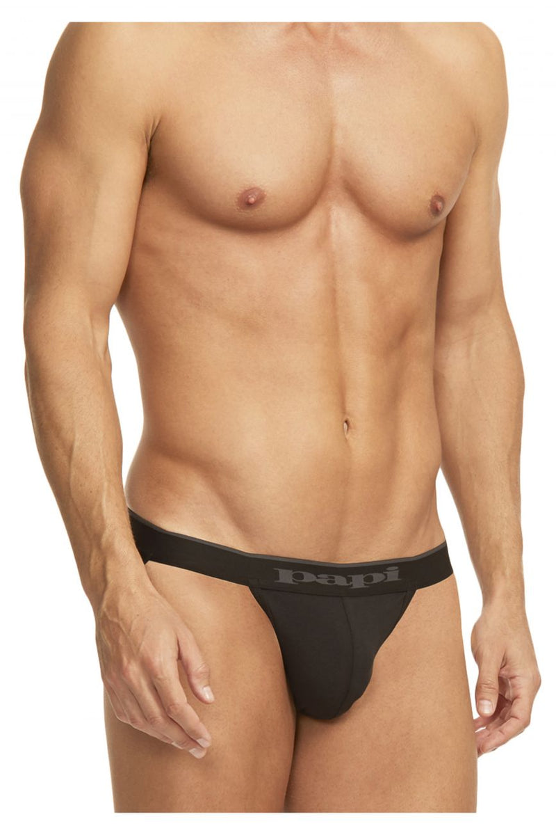 PAPI 980911-001 3PK Coton Stretch Jockstrap Color noir