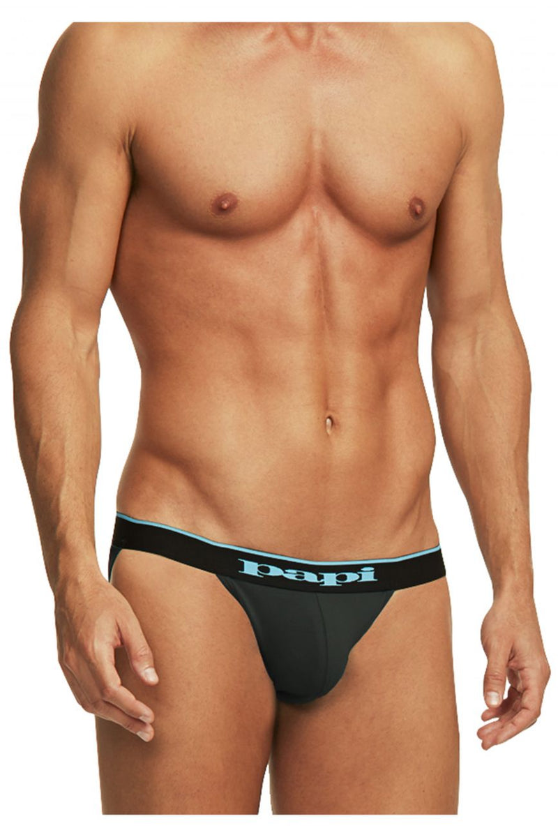 Papi 980911-941 3PK Coton Stretch Jockstrap Color Black-Cobalt-Blue