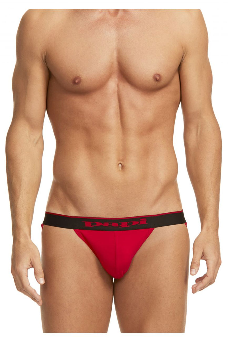 Papi 980911-950 3PK Cotton Stretch Jockstrap Color Red-Gray-Black