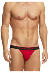 Papi 980911-950 3PK Coton Stretch Jockstrap Couleur rouge-gris-noir