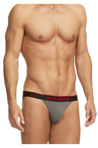 Papi 980911-950 3PK Coton Stretch Jockstrap Couleur rouge-gris-noir