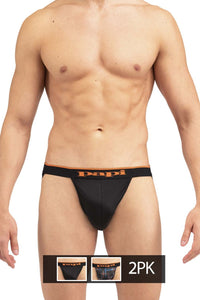 PAPI UMPA006 2PK JOCKSTRAP COULEUR BLACK-ORANGE