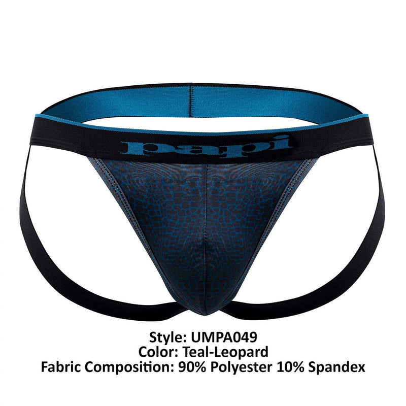 PAPI UMPA049 2PK Microflex Jockstrap Color teal-Leopard