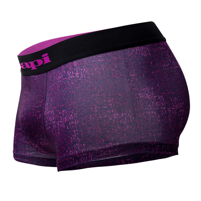 Papi UMPA050 Fashion Microflex Brazilian Trunks Color Purple Pixel Print