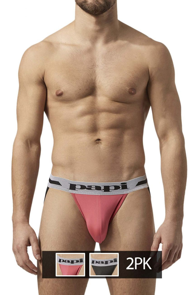 PAPI UMPA081 2PK Microflex Jockstrap Color Pink-Black