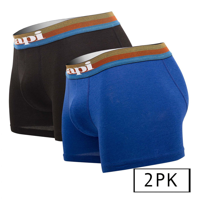 PAPI UMPA088 2PK Microflex Brésilien boxer Briefs Couleurs bleu-noir