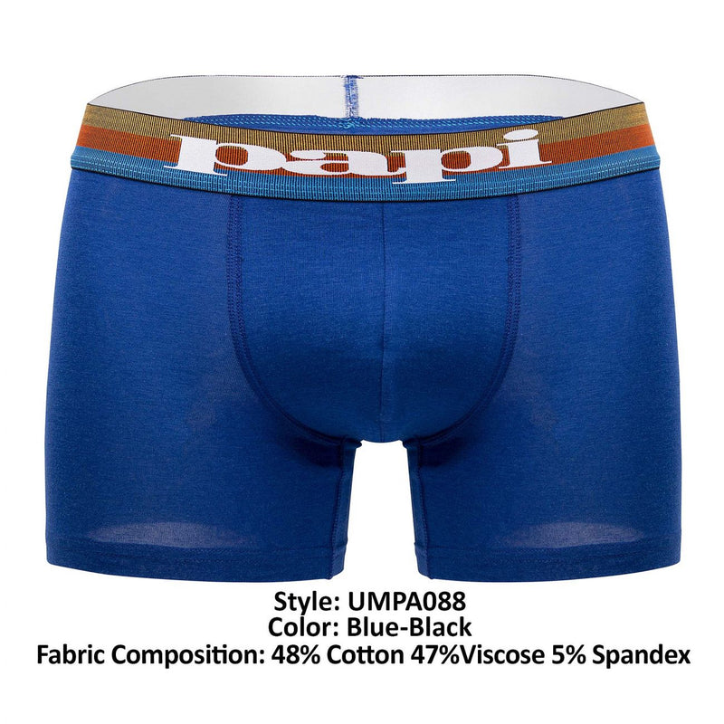 PAPI UMPA088 2PK Microflex Brésilien boxer Briefs Couleurs bleu-noir