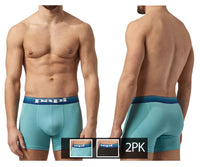 PAPI UMPA088 2PK Microflex Brésilien boxer Briefs Couleurs turquoise-noir