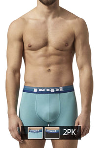 PAPI UMPA088 2PK Microflex Brésilien boxer Briefs Couleurs turquoise-noir