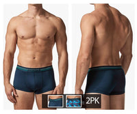 PAPI UMPA107 2PK Microflex Performance Trunks Color imprimé en bleu