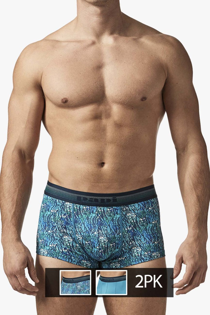 بابي UMPA107 2PK Microflex Performance Trunks اللون أزرق مخضر