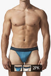 PAPI UMPA108 2PK Microflex性能Jockstrap Color Blue-Gray