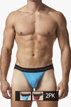 PAPI UMPA108 2PK Microflex性能Jockstrap Color Blue-Red