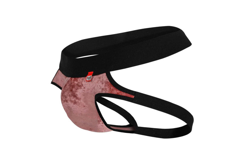 Pikante pik 1100 clandestine en velours jockstrap rose