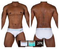 Structure privée Eput4385 Pride 2pk Mid Taist Mini Briefs Couleurs blanc-vert