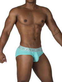 Structure privée Eput4385 Pride 2pk Mid Taist Mini Briefs Couleurs blanc-vert