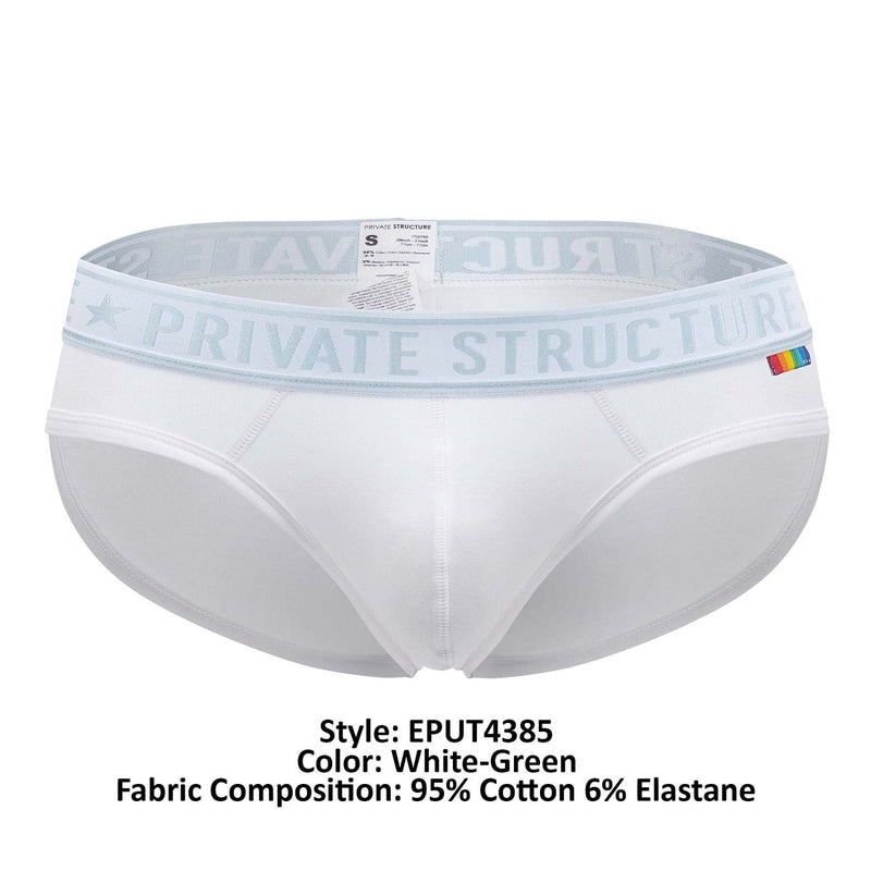 Estructura privada EPUT4385 Pride 2pk Mini breve Mini Briefs Color Blanco-Verde