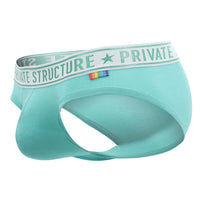 Structure privée Eput4385 Pride 2pk Mid Taist Mini Briefs Couleurs blanc-vert