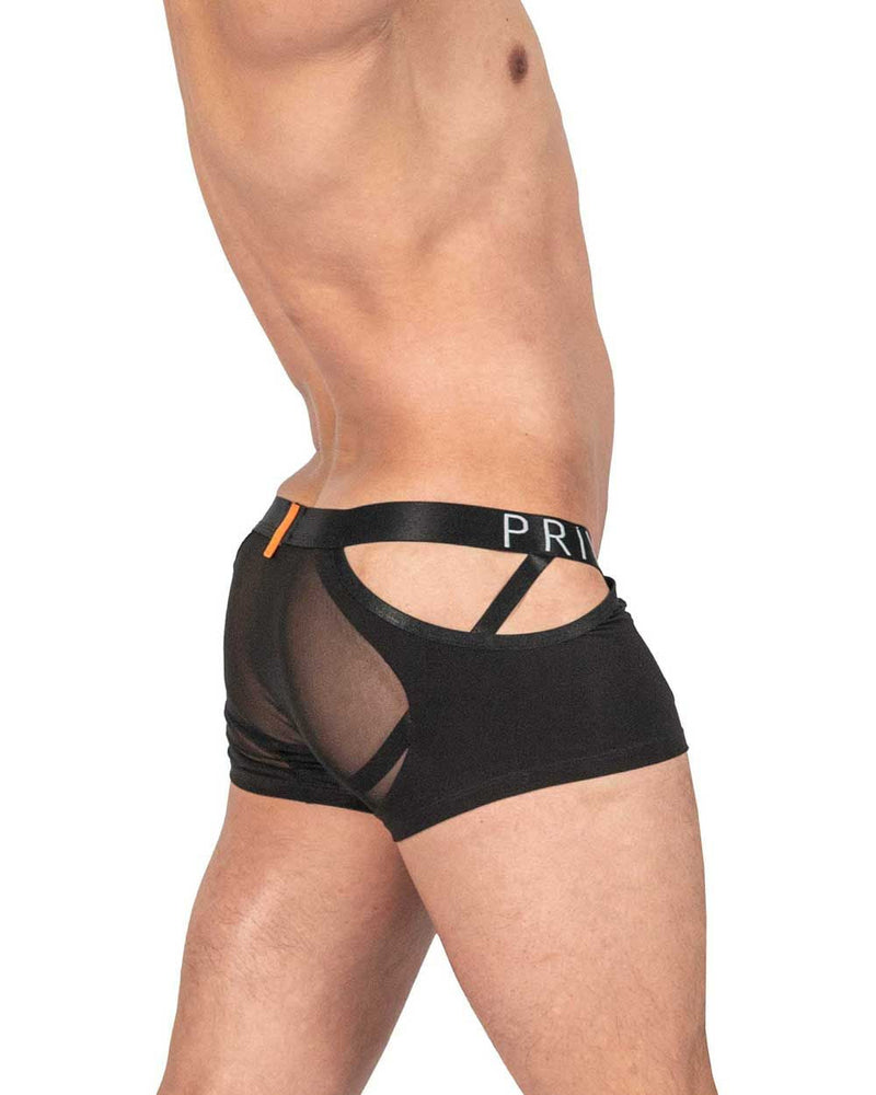 Structure privée LCUT4420 Alpha Low Taist Mesh Back Jockstrap Trunks Color noir