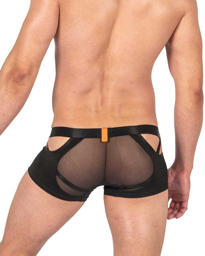 Structure privée LCUT4420 Alpha Low Taist Mesh Back Jockstrap Trunks Color noir