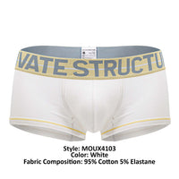 Structure privée Moux4103 Mo Lite Mid Taist Trunks Color blanc