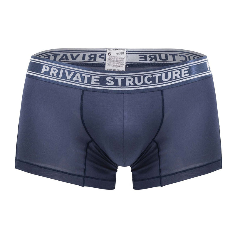 Private Structure PBUT4379 Bamboo Mid Waist Trunks Color Citadel Blue