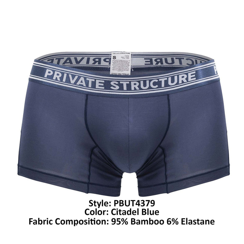 Structure privée PBUT4379 Bamboo Mid Taist Trunks Color Citadel Bleu