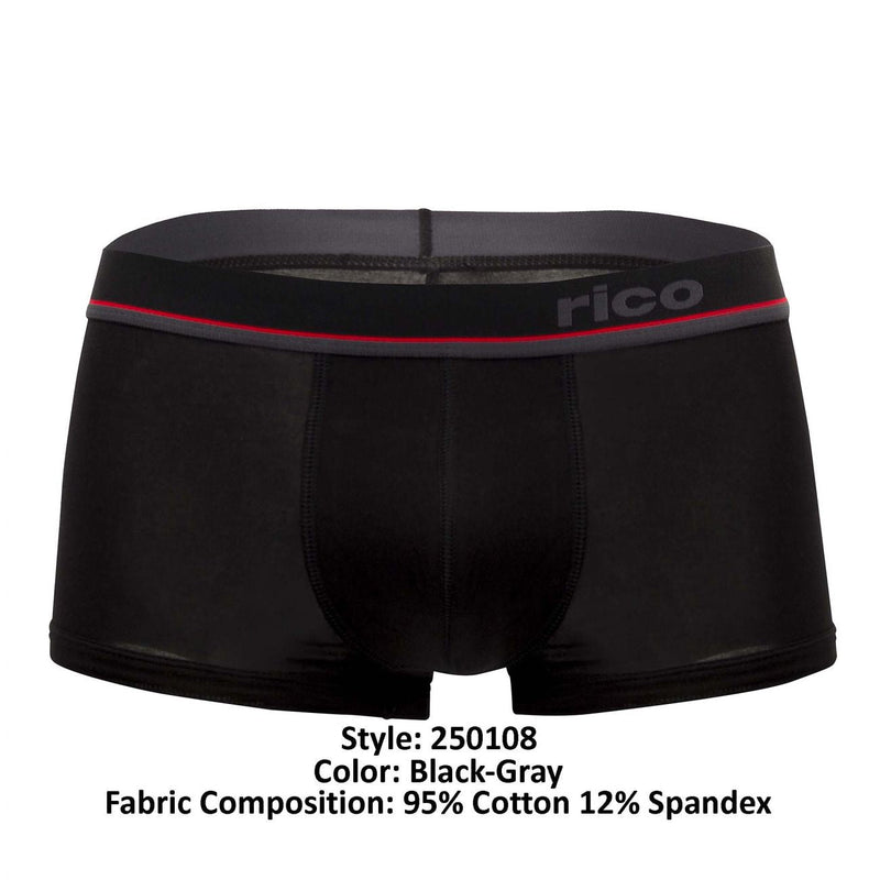 RICO 250108 3PK Trunks brésiliens Couleur de gris noir