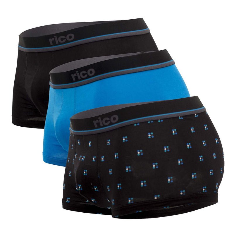 Rico 250109 3pk Trunks brasileño color negro azulado