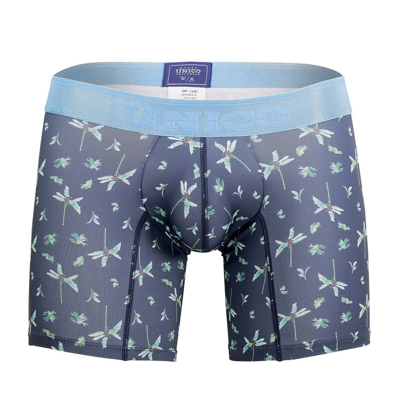 Unico 20070100234 Palm Tree Boxer Briefs Color 90-Blue