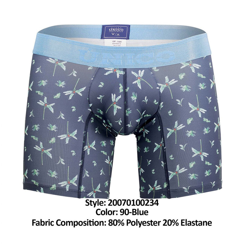 UNICO 20070100234 Briefs de boxeador de palmera Color 90 azul