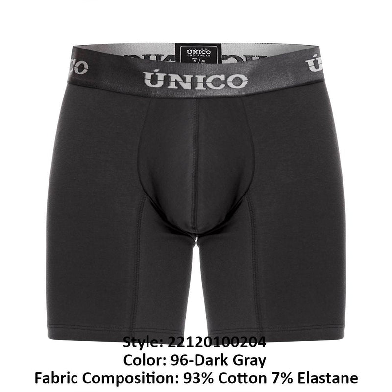 UNICO 22120100204 Asfalto A22 Boxer Briefs Color 96 Dark Grey