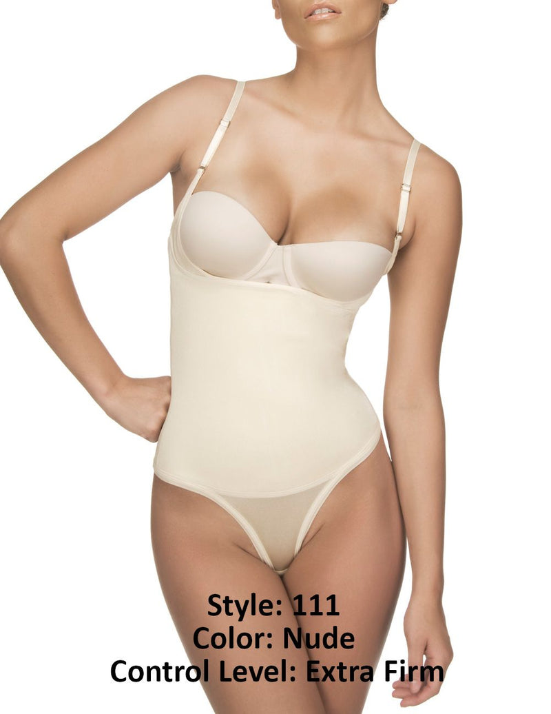 Vedette 111 Evonne Underbust Bodysuit في ثونغ اللون عارية