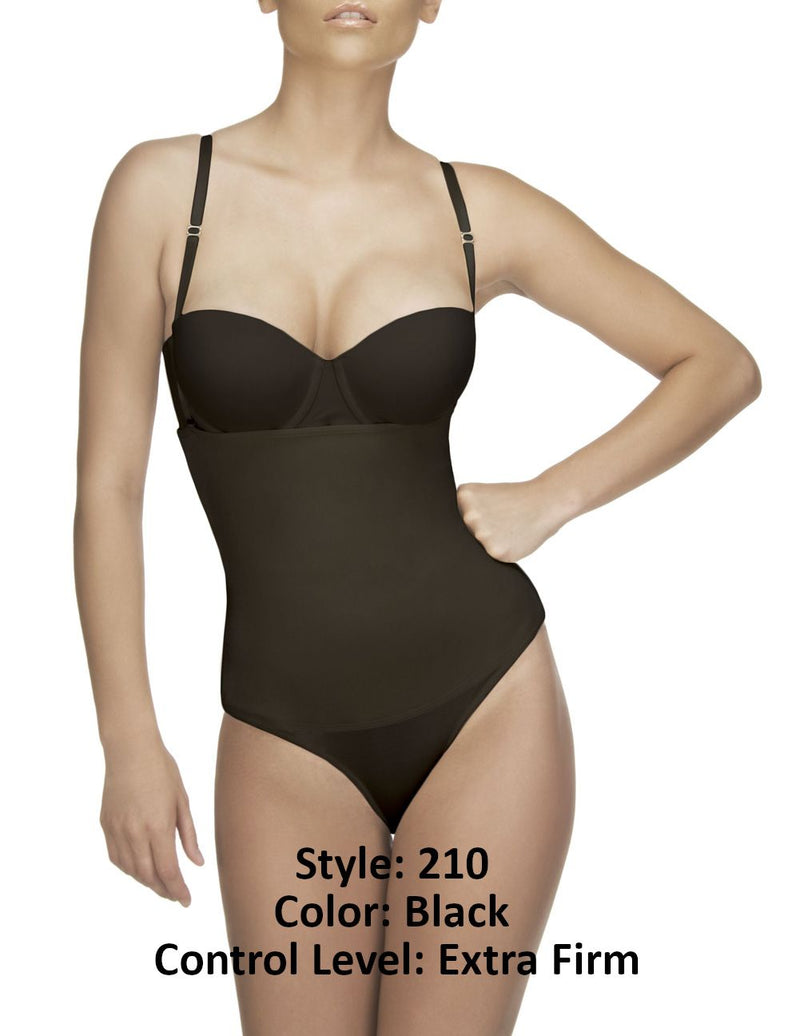 Vedette 210 Nadine Body sans bretelles en couleur bikini noir