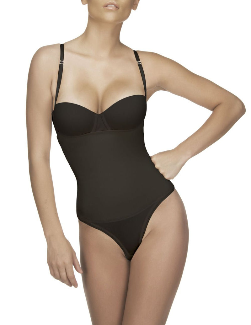 Vedette 211 Bodysuit sin tirantes Nadine en color tanga negro