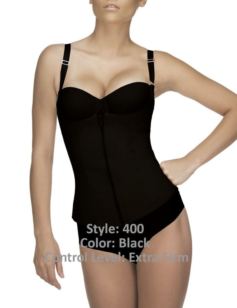 Vedette 400 Felice Underbust Waist Cincher avec une couleur de fermeture éclair noir