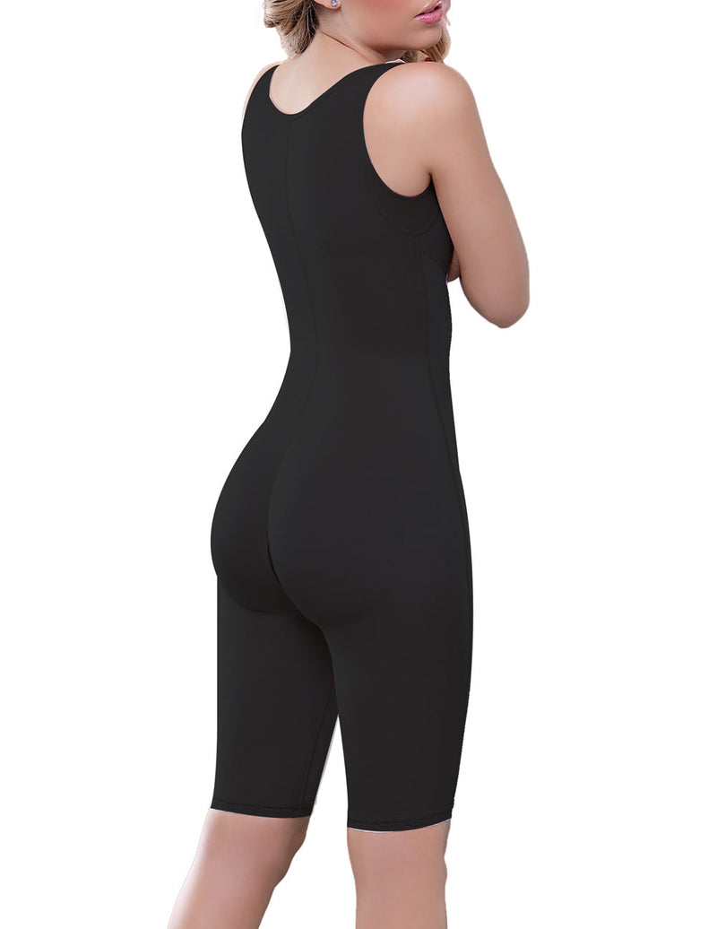 Vedette 938 Traje de control de cuerpo completo con color de espalda alta Negro