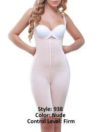 Vedette 938 Traje de control de cuerpo completo con color de espalda alta desnuda