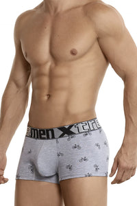 Xtremen 51437C Cycling Print Boxer Briefs Color Light Gray