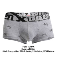 Xtremen 51437c Cycling Print Boxer Briefs Couleurs Gris clair