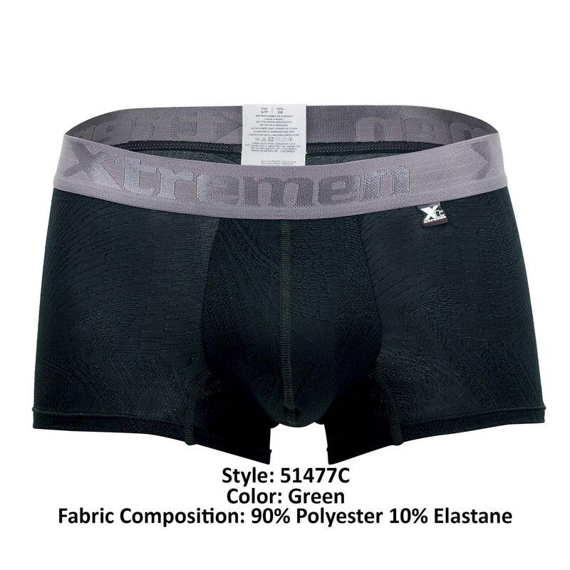 Xtremen 51477C Microfiber Jacquard Trunks Color Green