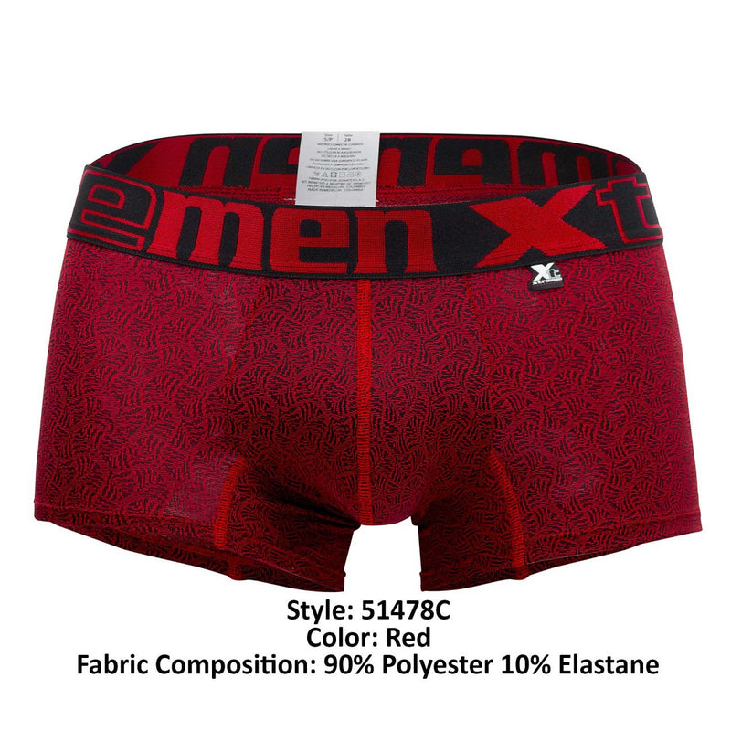 Xtremen 51478C Microfibre Jacquard Trunks Color Red