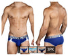 Xtremen 91014-3 3PK Briefs Couleurs bleu-gris-bleu